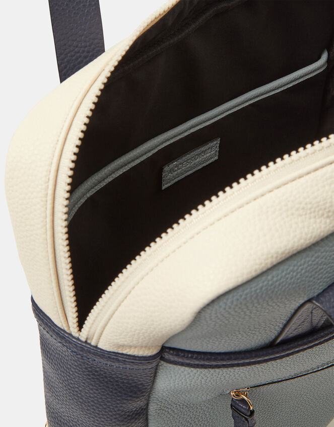 Faux Leather Backpack, Blue (BLUE), large