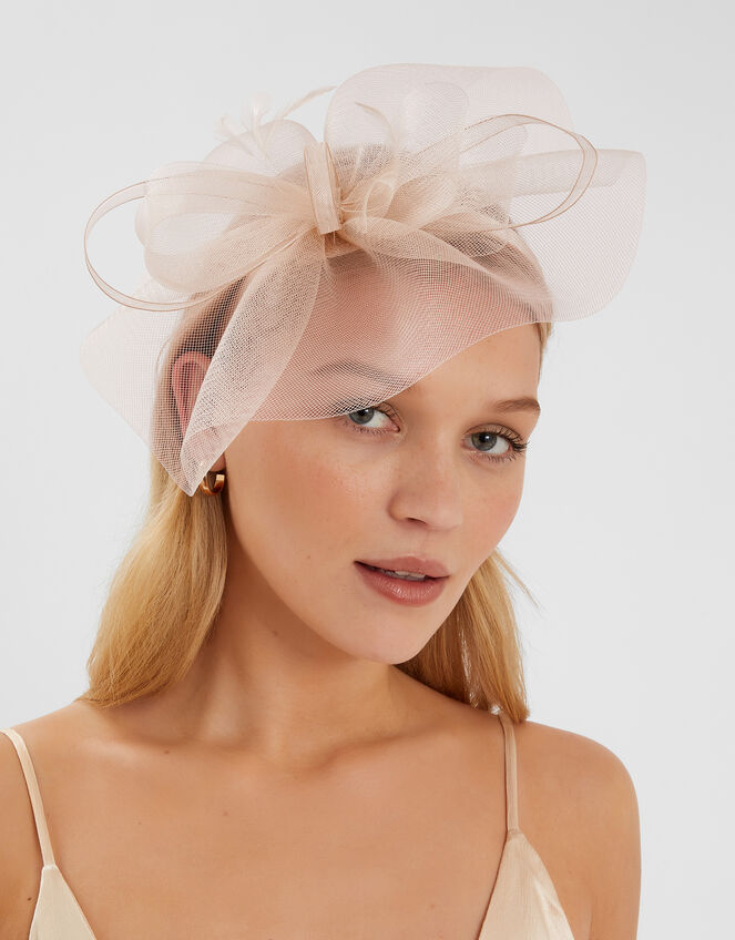 Mia Mini Crin Fascinator, Natural (CHAMPAGNE), large