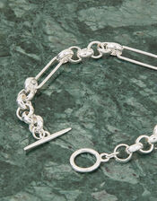 Sterling Silver-Plated Belcher Chain Bracelet, , large