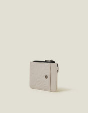 Quilted Nylon Card Holder, Cream (CREAM), large