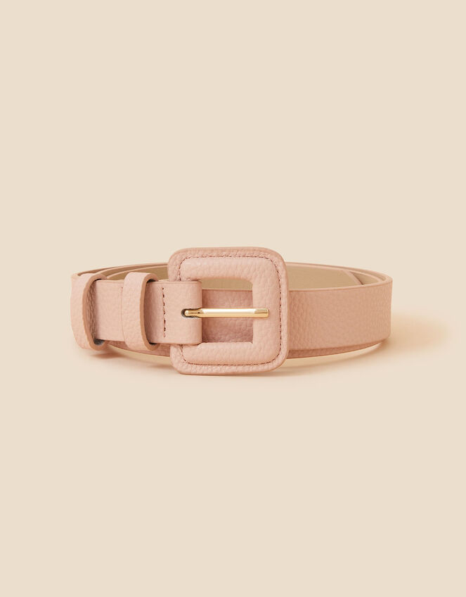 Square Buckle Belt, Nude (NUDE), large