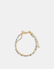14ct Gold-Plated Beaded Layered Bracelet, , large