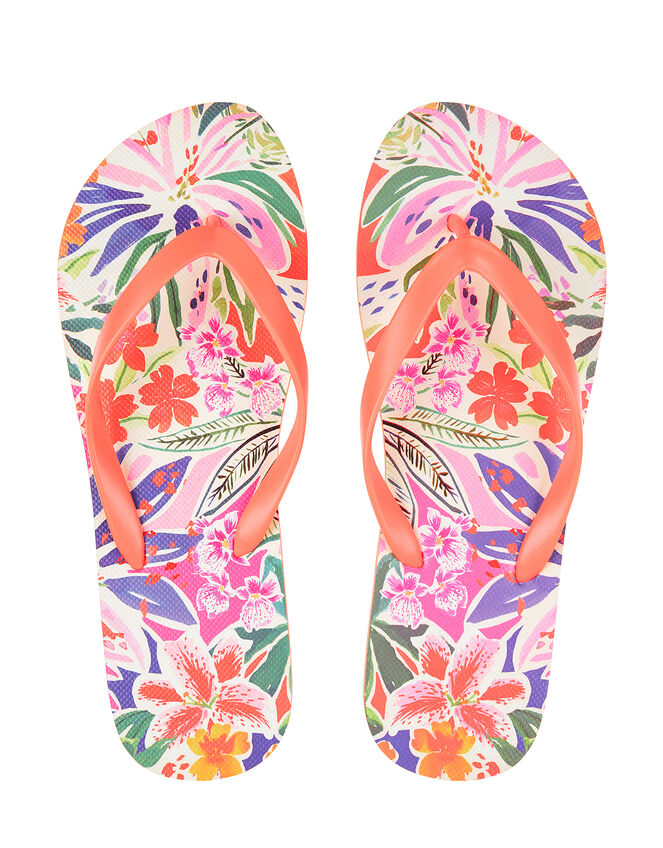 Painterly Floral EVA Flip Flops, Multi (BRIGHTS-MULTI), large