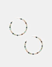 Large Bead Hoop Earrings, , large
