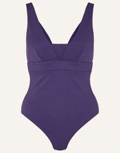 Lexi Ribbed Shaping Swimsuit , Blue (NAVY), large