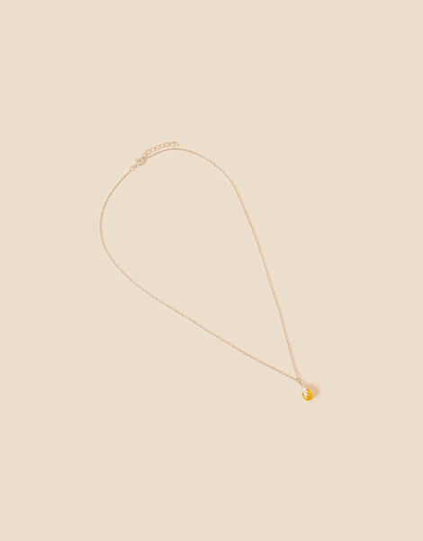 Recycled Sterling Silver Yellow Quartz Leaf Pendant Necklace, , large