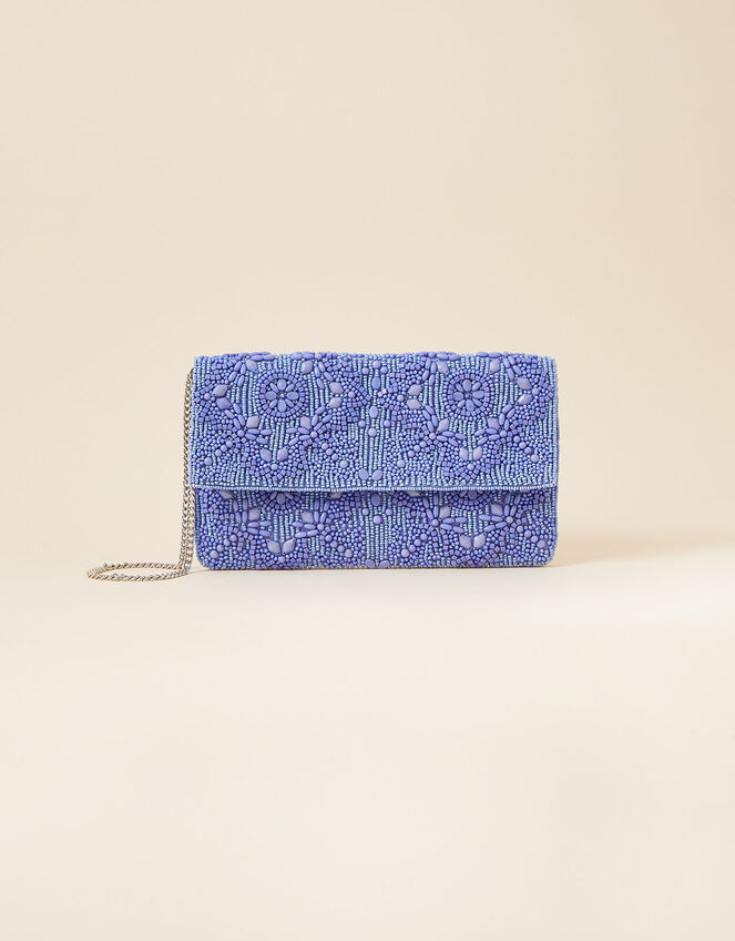 Beaded Fold Over Clutch, , large