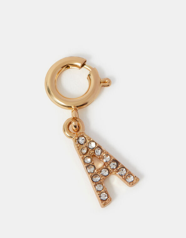 Diamanté Initial Jewellery Charm, Gold (GOLD), large