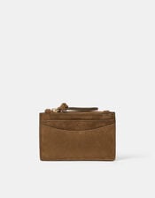 Suede Card Holder, Tan (TAN), large