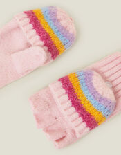 Girls Stripe Fingerless Mitten Gloves, Multi (BRIGHTS MULTI), large