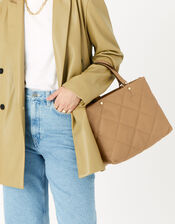 Kayleigh Quilted Handheld Bag , Camel (CAMEL), large