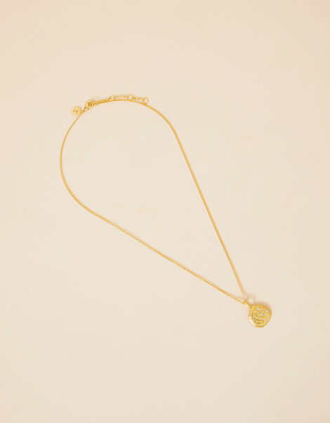 Gold-Plated Organic Sparkle Moon Necklace, , large