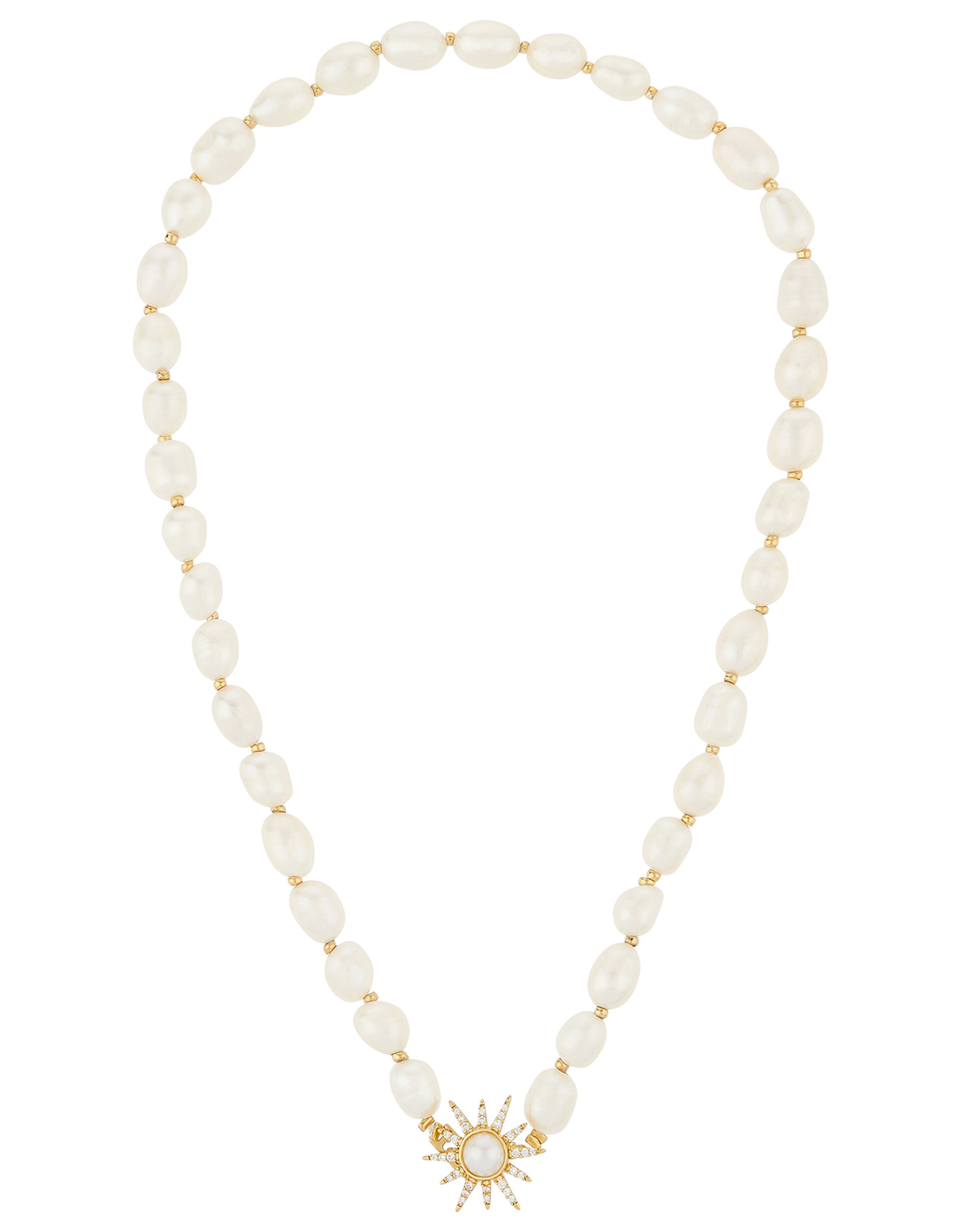 Freshwater Pearl and Sun Necklace, , large