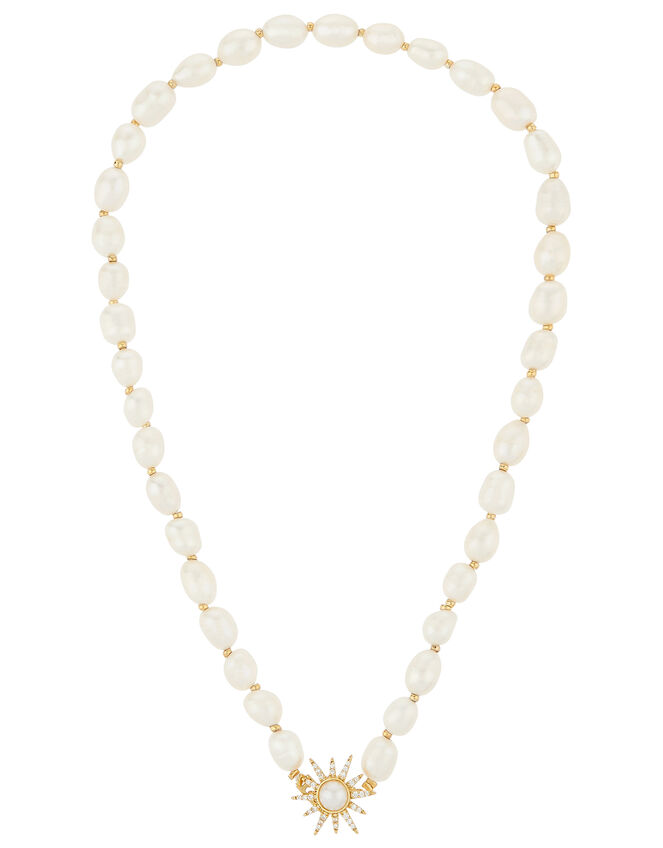 Freshwater Pearl and Sun Necklace, , large