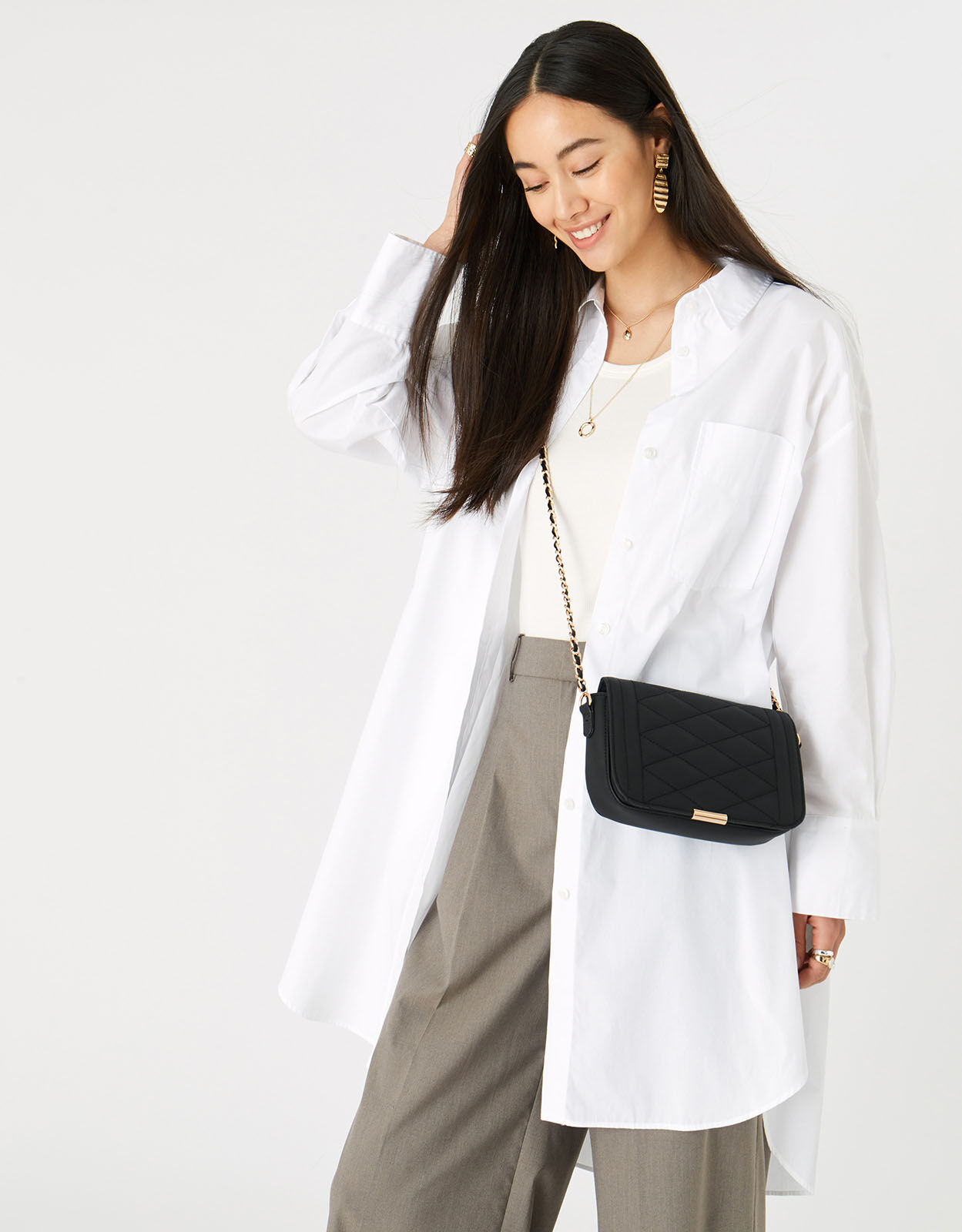 Chrissy Quilted Chain Cross Body Bag