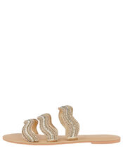 Fiji Beaded Sandals, Gold (GOLD), large