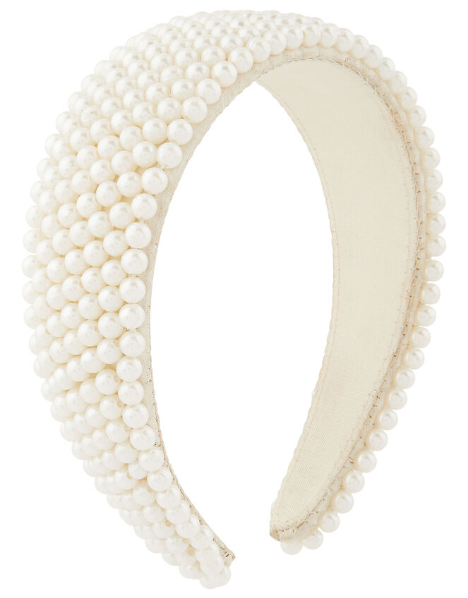 Pearly Bridal Padded Headband, , large