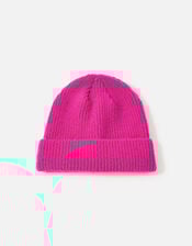Girls Soho Knit Beanie Hat, Pink (FUCHSIA), large