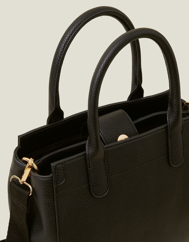 Handheld Bag with Webbing Strap, Black (BLACK), large