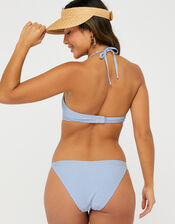 Stripe Moulded Cup Bikini Top, Blue (BLUE), large