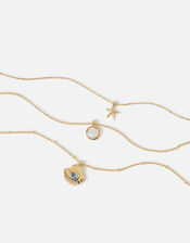 Seascape Gem Shell Pendant Layered Necklace, , large