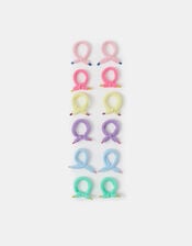 12-Pack Girls Tie Hair Bands, Multi (PASTEL MULTI), large