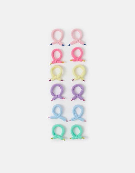 12-Pack Girls Tie Hair Bands, Multi (PASTEL MULTI), large