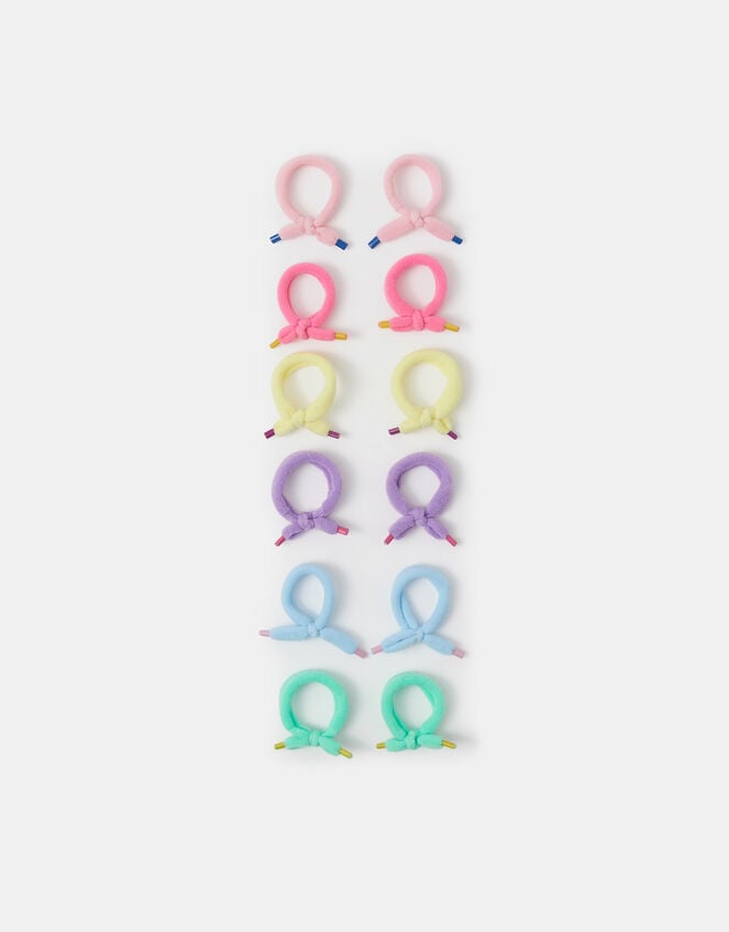 12-Pack Girls Tie Hair Bands, Multi (PASTEL MULTI), large