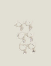 3-Pack Heart Hoop Earrings, , large