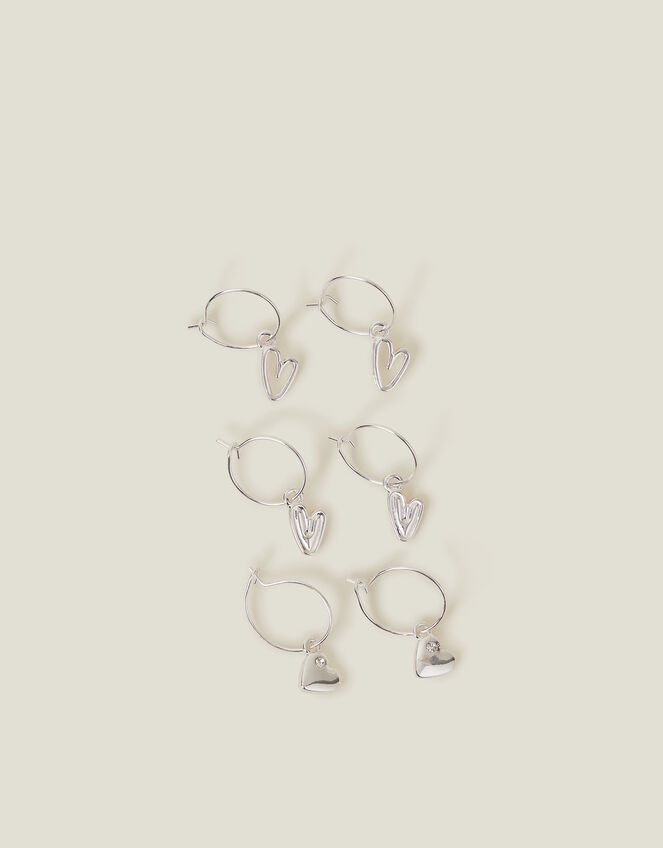 3-Pack Heart Hoop Earrings, , large