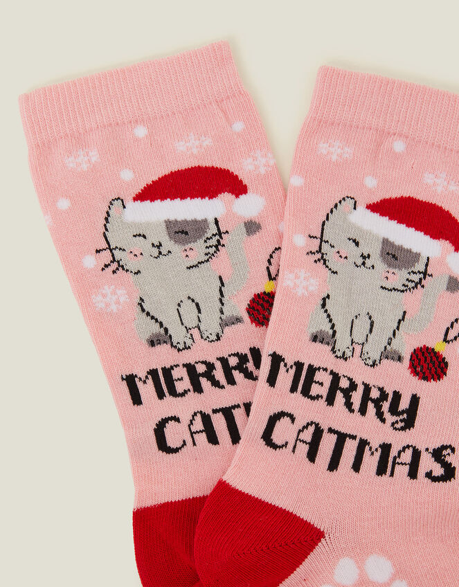 Merry Catmas Socks , Pink (PINK), large