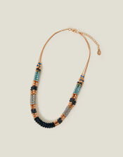 Layered Facet Bead Collar Necklace, , large