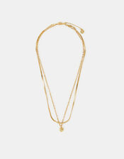 14ct Gold-Plated Heart Pendant Layered Necklace, , large