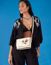 Embroidered Cross-Body Bag, Cream (CREAM), large