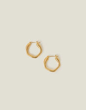 14ct Gold-Plated Molten Hoop Earrings, , large
