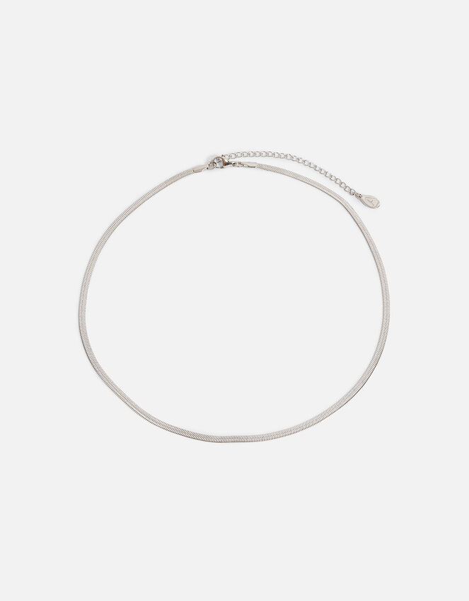 Stainless Steel Snake Chain Necklace, Silver (SILVER), large