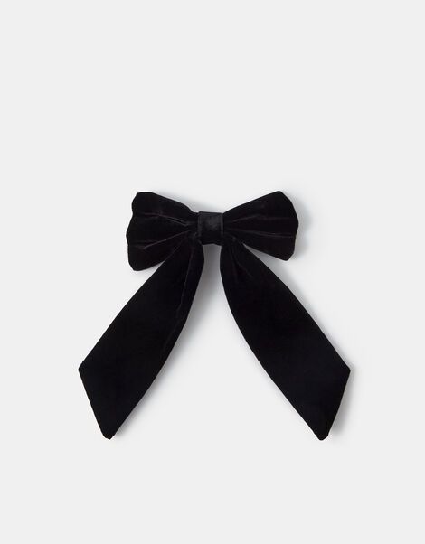Velvet Bow Hair Clip, , large