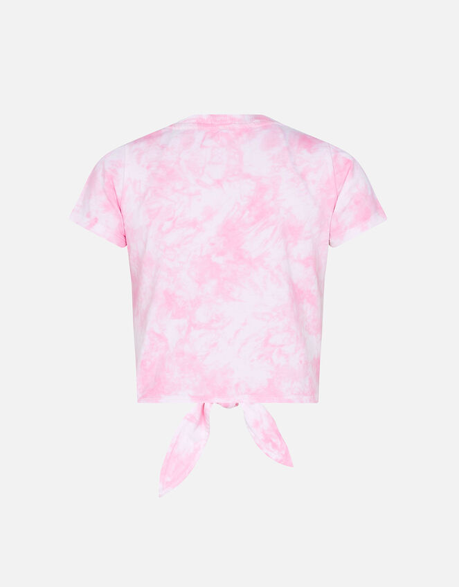 Girls Tie Dye Knot T-Shirt, Pink (PINK), large