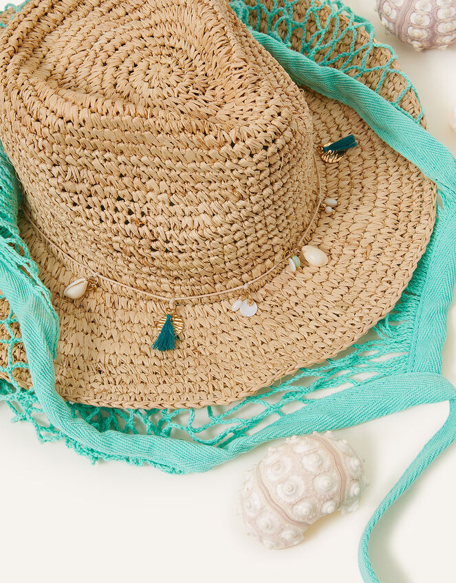 Stetson Seashell Straw Hat, Natural (NATURAL), large