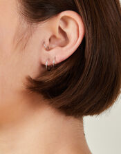 3-Pack Platinum-Plated Surgical Steel Clicker Hoops, , large