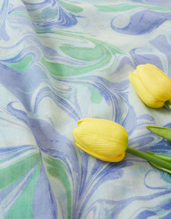 Marble Printed Scarf in Recycled Polyester, , large