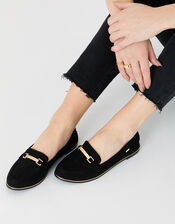 Metal Bar Loafers, Black (BLACK), large