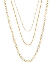 Gold-Plated Layered Chain Necklace, , large