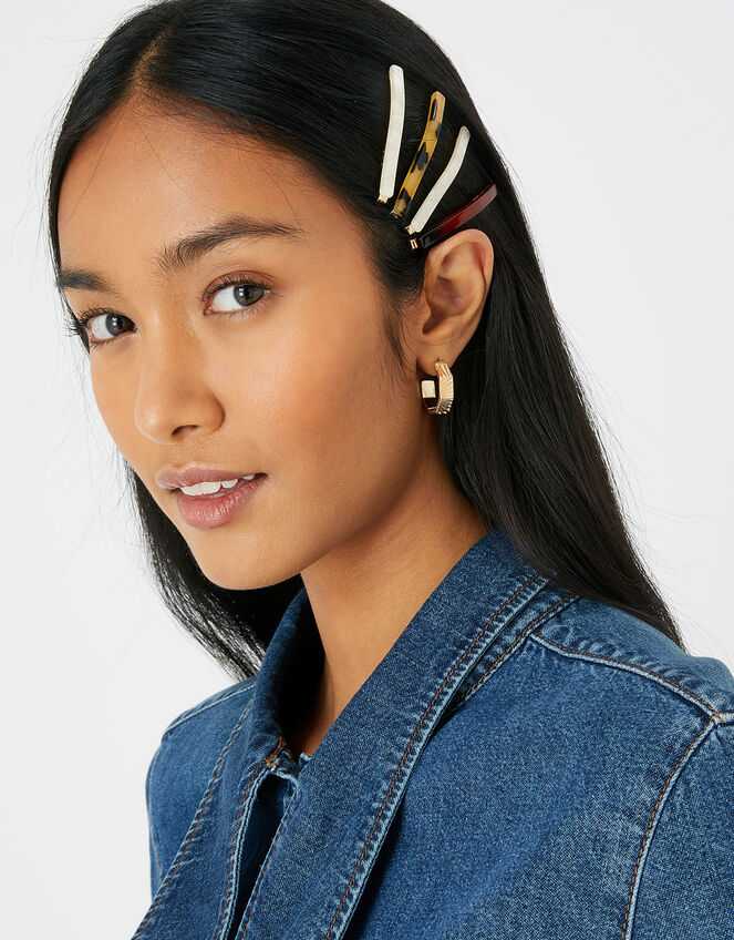 Tortoiseshell Hair Slides 8 Pack Hair clips Accessorize UK