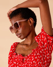 Oversized Square Sunglasses, Nude (NUDE), large