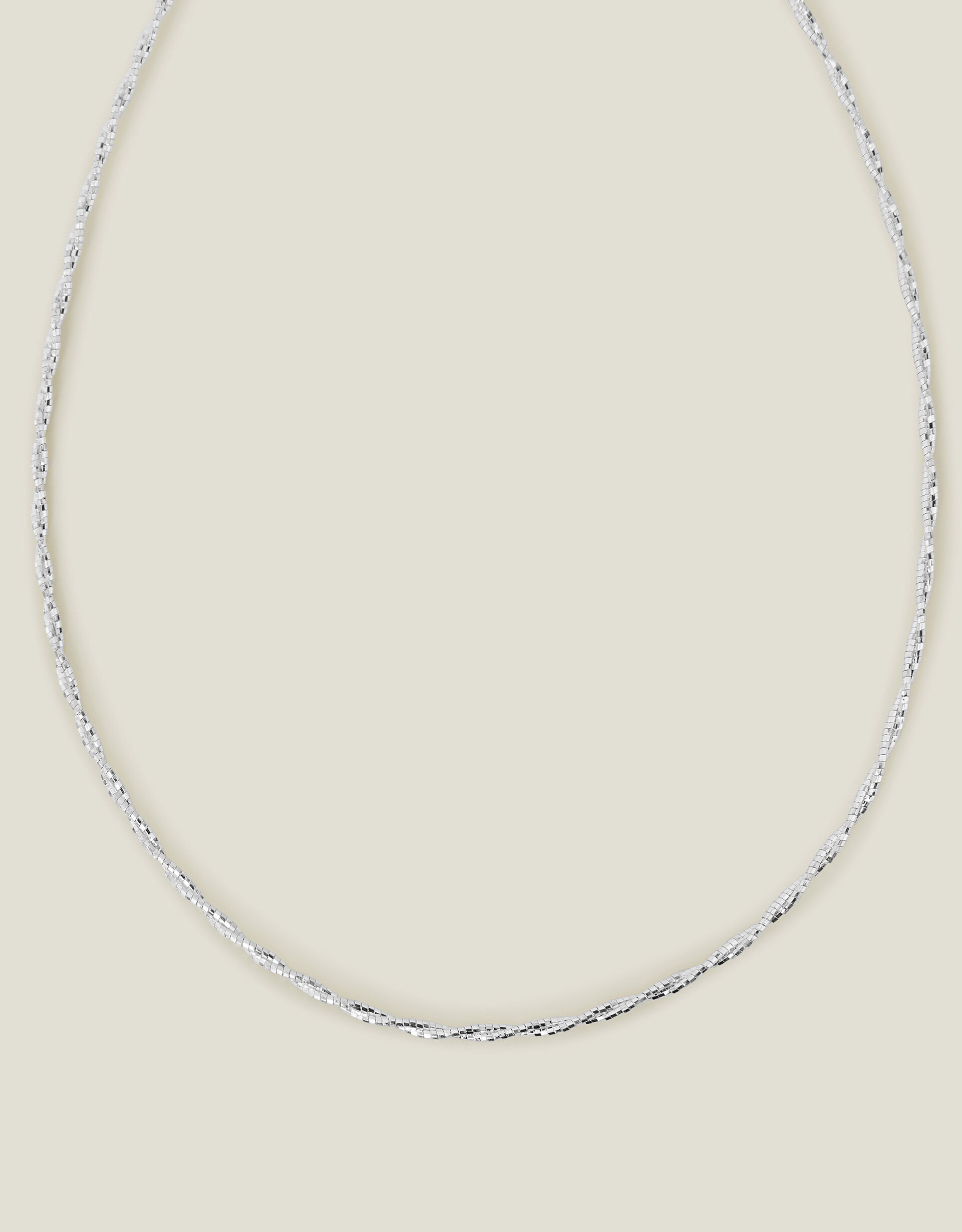 Sterling Silver Plated Twist Chain Necklace Sterling Silver Accessorize Global