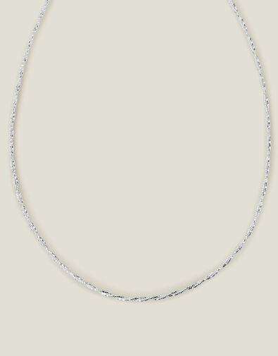 Sterling Silver-Plated Twist Chain Necklace, , large
