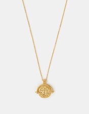 14ct Gold-Plated Coin Spinner Pendant Necklace, , large