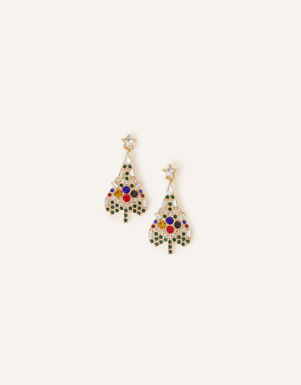 Gem Christmas Tree Earrings, , large
