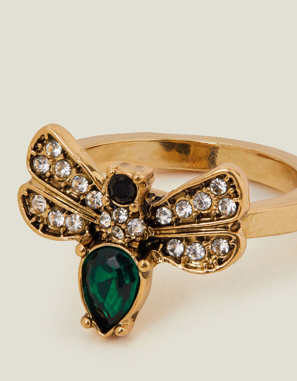 Gemstone Bee Ring, Green (GREEN), large